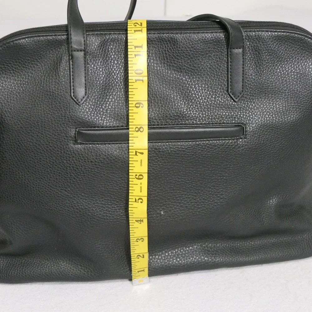 Womens Laptop Tote Bag L Black Professional Work Travel Functional Minimalist